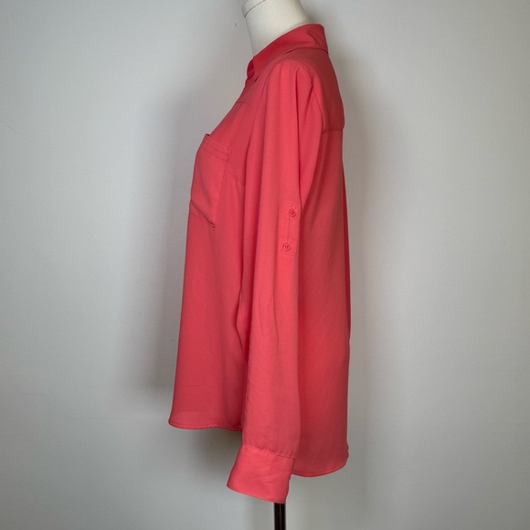 Express “The Portofino Shirt” V-Neck Button Front Lightweight Womens Size Small - Picture 2 of 10